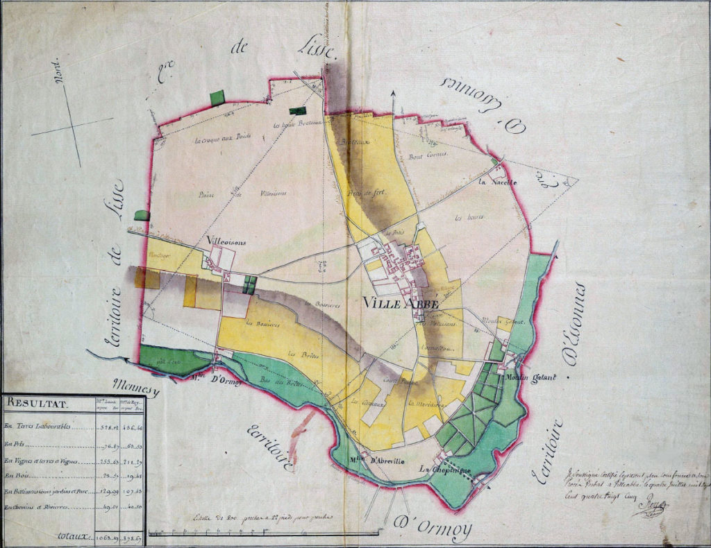 Plan d'intendance de Villabé en 1785