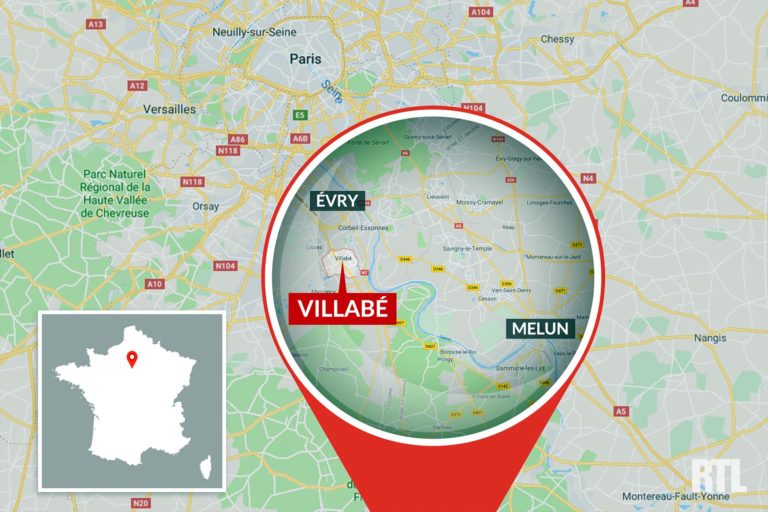 Plan de situation de Villabé dans l'Essonne : Commune entre Évry et Melun