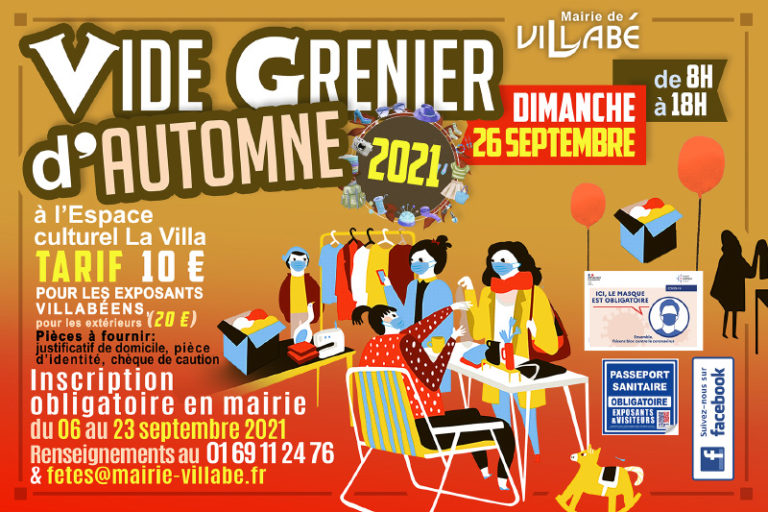 Vide grenier d'automne à l'espace culturel La Villa de Villabé le dimanche 26 septembre 2021