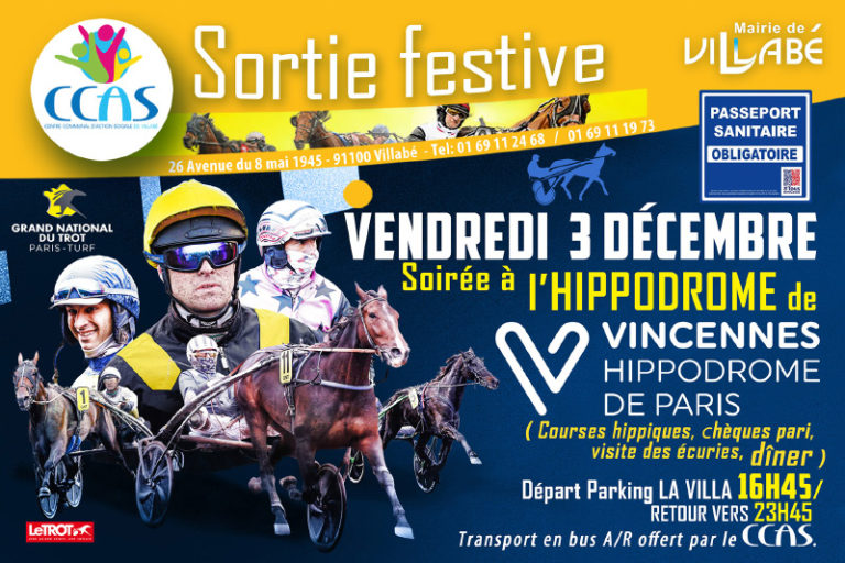 Sortie festive à l'hippodrome de Vincennes organisée par le CCAS de Villabé le vendredi 3 décembre 2021
