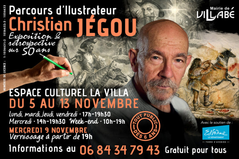 Exposition : Parcours d'illustrateur, Christian Jégou, du 5 au 13 novembre 2022 à l'espace culturel La Villa de Villabé