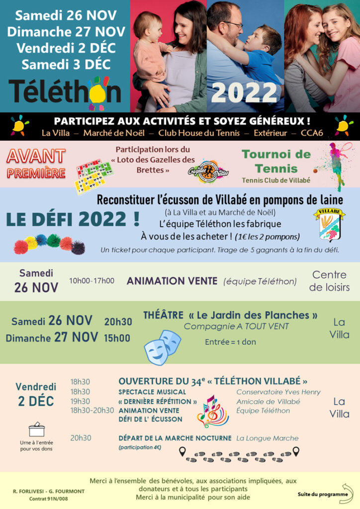 Recto pogramme téléthon 2022