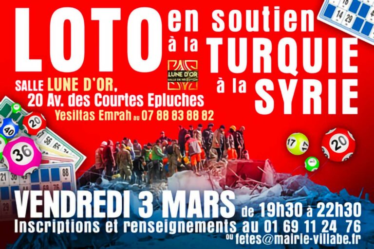Loto solidaire : soutien à la Turquie et à la Syrie