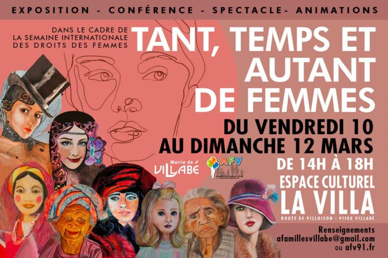 Tant, temps et Autant de femmes : expostion, conférence organisées par l'Association des Familles de Villabé