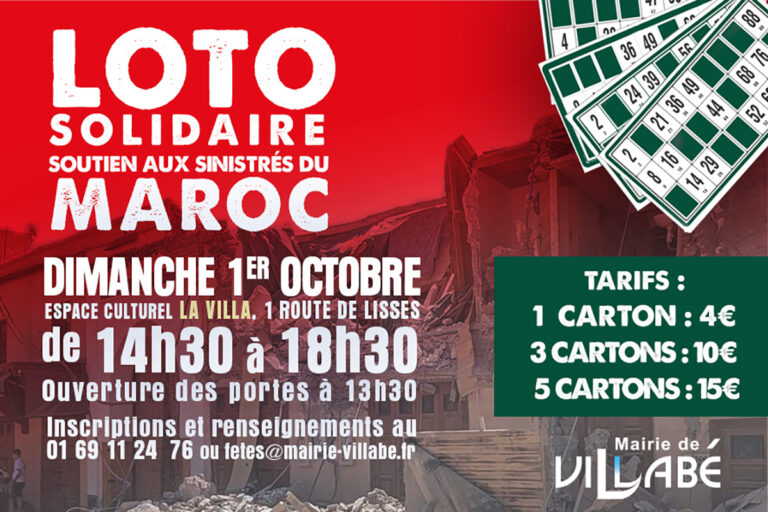 Loto solidaire organisé à Villabé en soutien aux sinistrés du Maroc