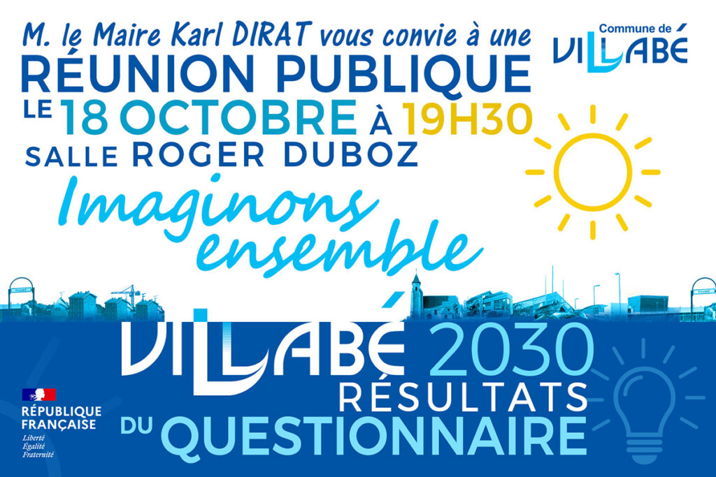 réunion publique : résultats du questionnaire "Imaginons ensemble Villabé 2030"