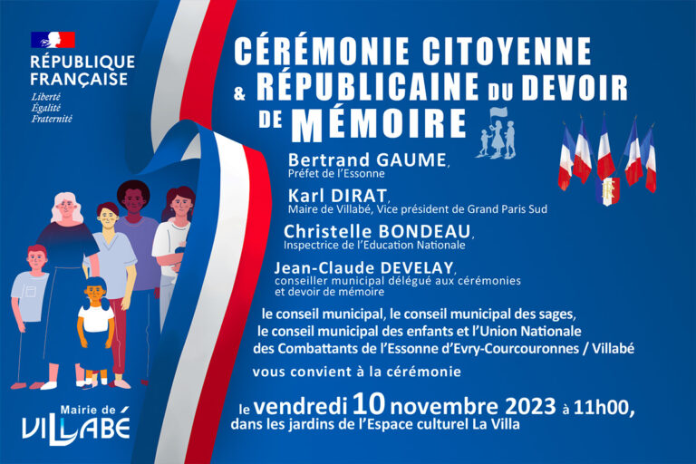 Cérémonie citoyenne et républicaine à Villabé, le 10 novembre 2023
