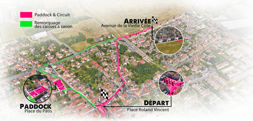 Plan du circuit de la course de caisse à savons du 16 juin 2024 à Villabé
