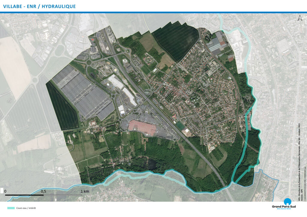 Carte ENR du potentiel de capacité hydraulique de la commune de Villabé (2023)