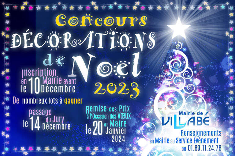 Concours de décorations de Noël organisé à Villabé du 30 novembre au 10 décembre 2023