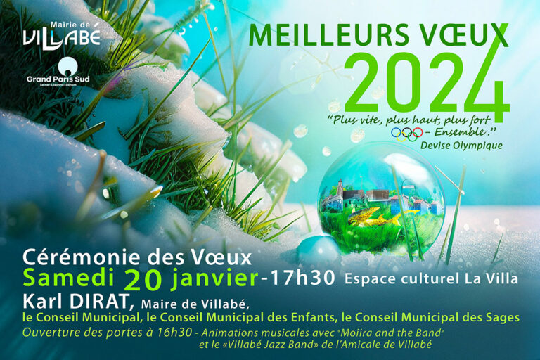 Cérémonie des Voeux du Maire de Villabé à la population, samedi 20 janvier 2024, espace culturel La Villa
