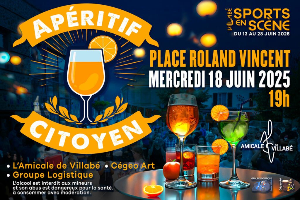 Apéritif Citoyen, le 18 juin 2025, 19h, Place Roland-Vincent