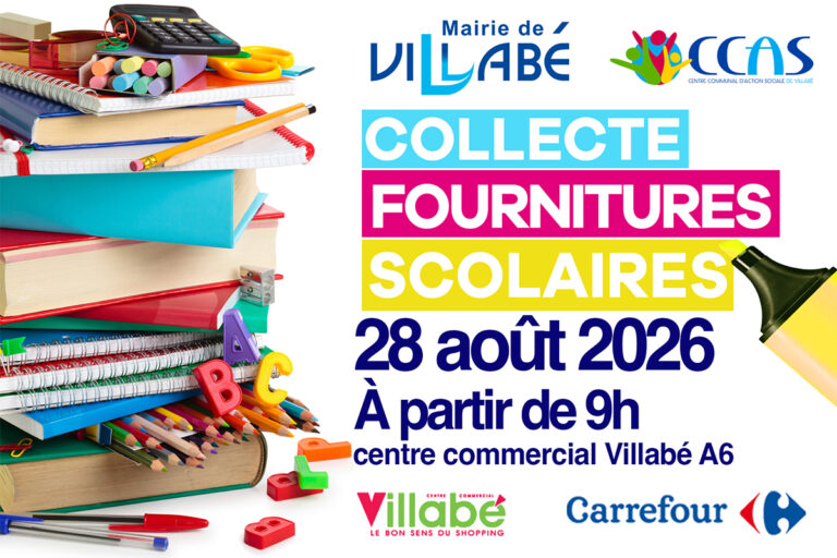 Collecte de fournitures scolaires, organisé par le CCAS, le 28 août 2026