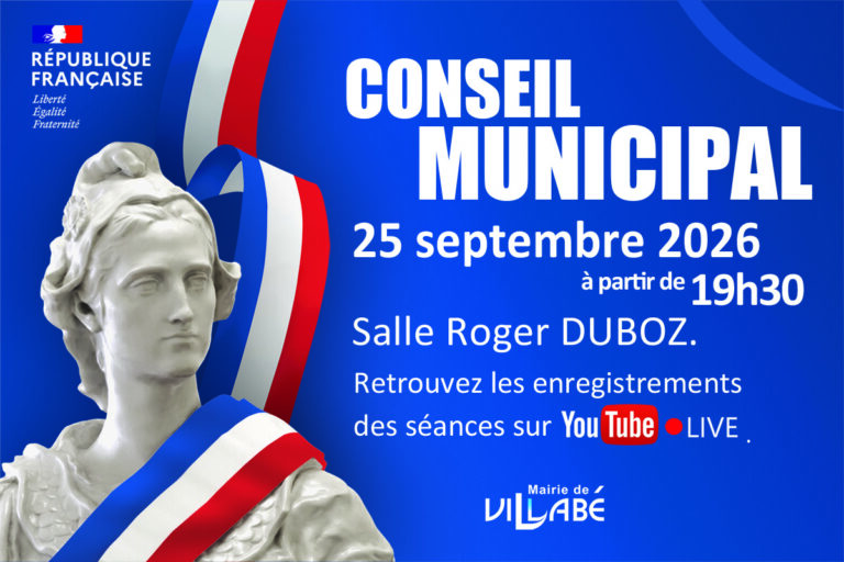 Conseil Municipal de Villabé, Vendredi 25 septembre 2026