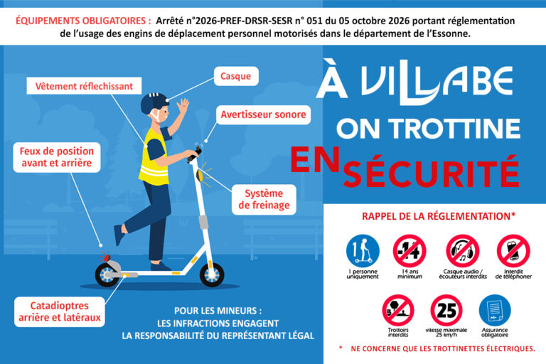 Réglementation de la circulation des l’usage des engins de déplacement personnel motorisés à Villabé et dans le Département de l'Essonne
